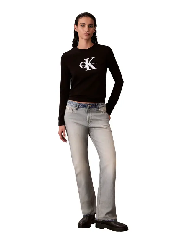 Regular Fit Cotton Long Sleeve Logo T-shirt 3 Image