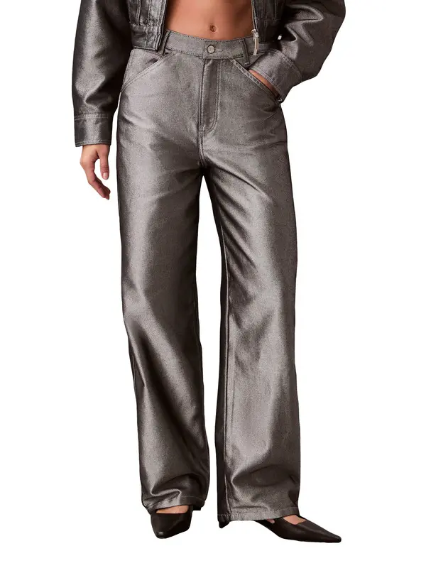 Relaxed Metallic Barrel Jeans 3 Image