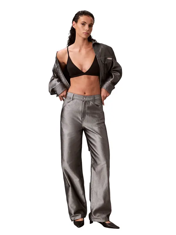 Relaxed Metallic Barrel Jeans 4 Image