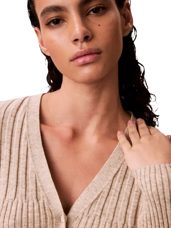 Cotton Mouline Rib Cardigan 2 Image