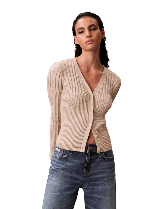 Cotton Mouline Rib Cardigan 4 Image