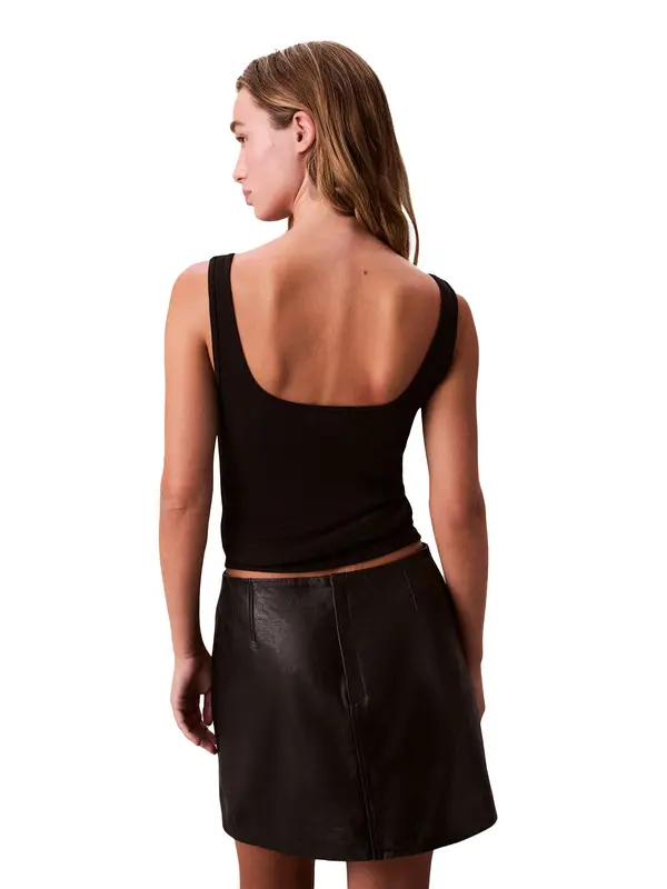 Monogram Scoop Neck Rib Tank Top 2 Image