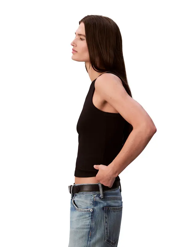 Ribbed Logo Tank Top 1 Image