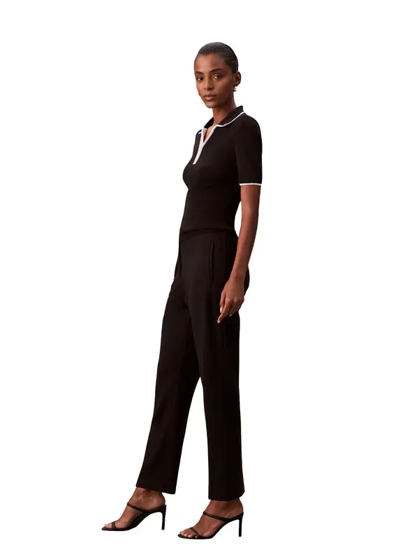 Pleated Cropped Formal Trousers 3 Image