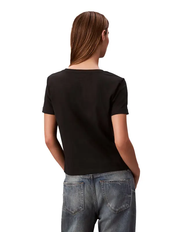 V-neck Cotton Short Sleeve T-shirt 2 Image