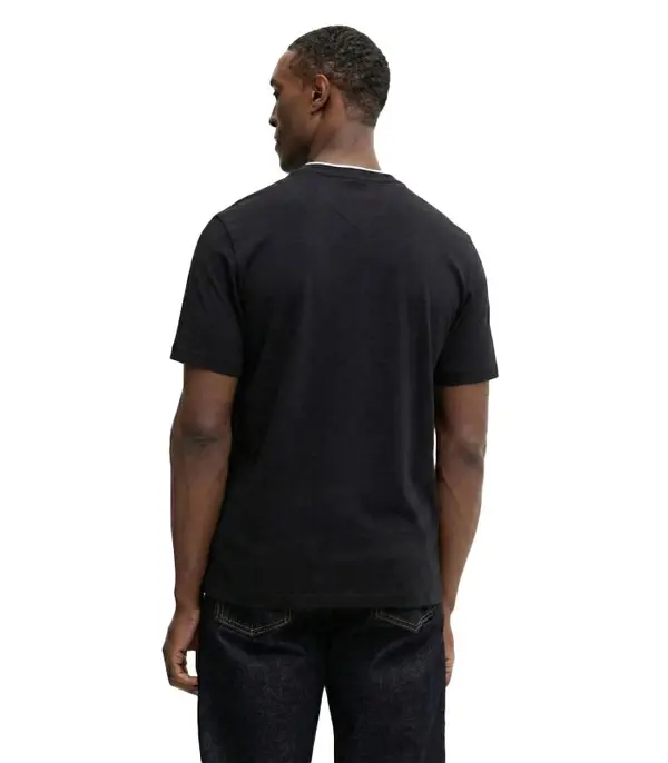 Contrast V-Neck Short Sleeve T-Shirt 1 Image