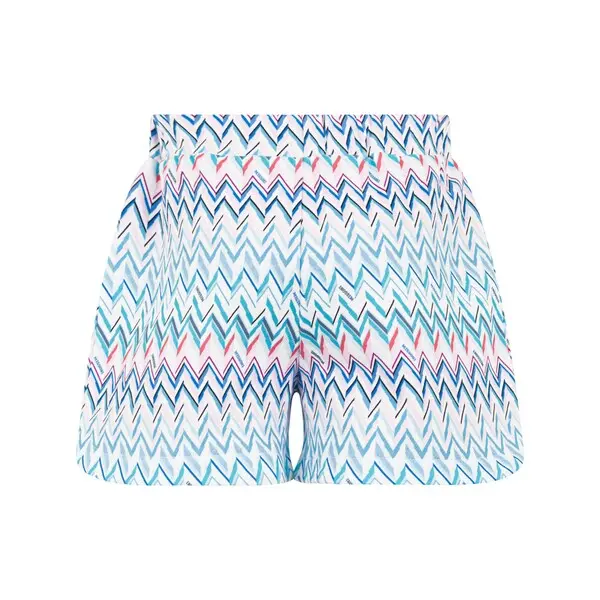 Multicolor Logo Zig Zag Shorts 1 Image