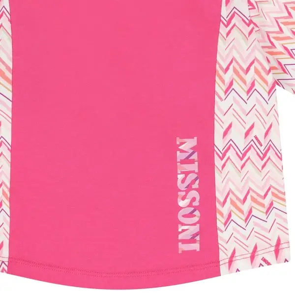 Kids Girls Zig Zag Printed Short Sleeve T-shirt 2 Image