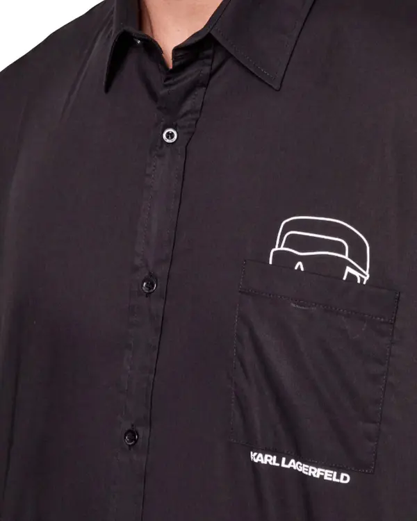 Long-Sleeve Button-Down with Graphic Pocket Detail 1 Image