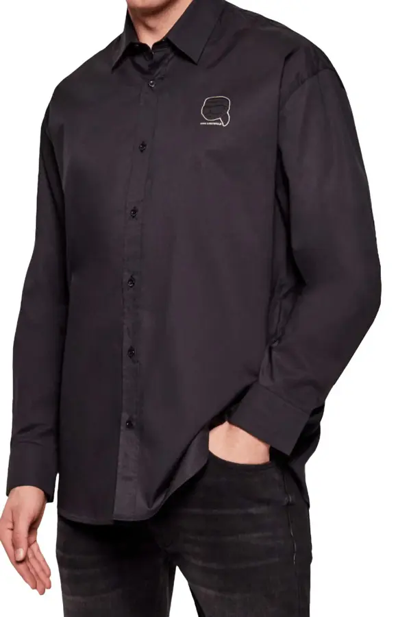 Long-Sleeve Button-Down with Graphic Pocket Detail 2 Image