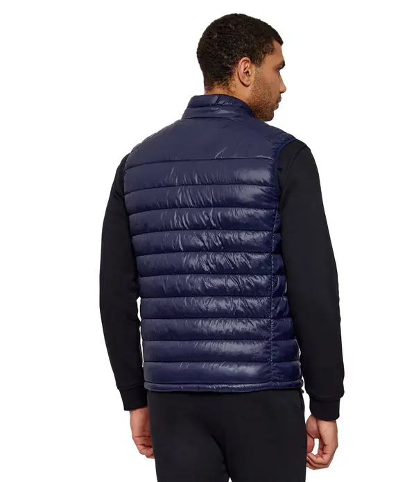 Navy Regular Fit Ikon Logo Sleeveless Puffer Jacket 2 Image