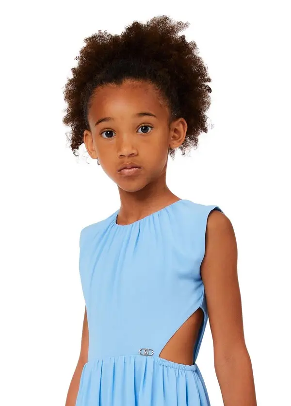 Kids Girls Sleeveless Chiffon Maxi Dress with Side Cut-Outs 1 Image
