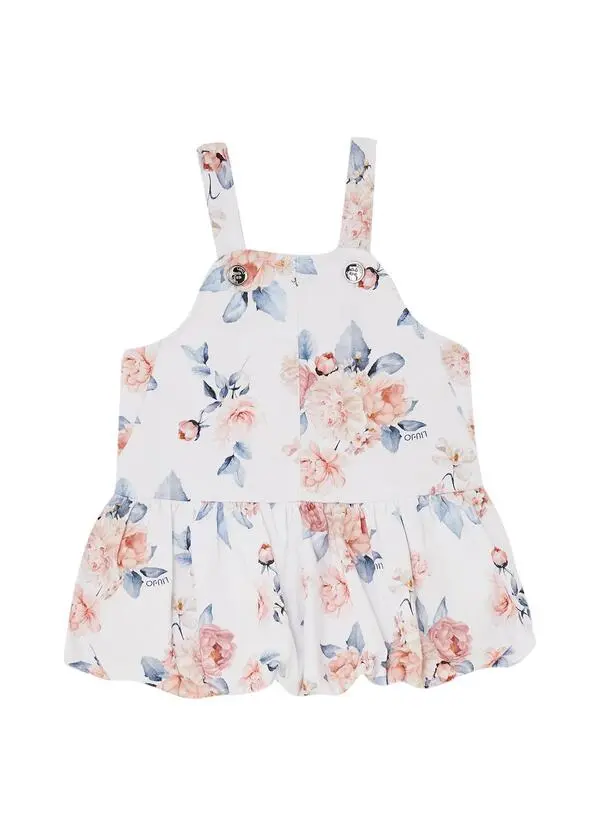 Kids Girls Peony Print Sleeveless Dress 1 Image