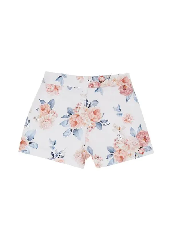 Classic Fit Floral Patterned Denim Shorts 1 Image