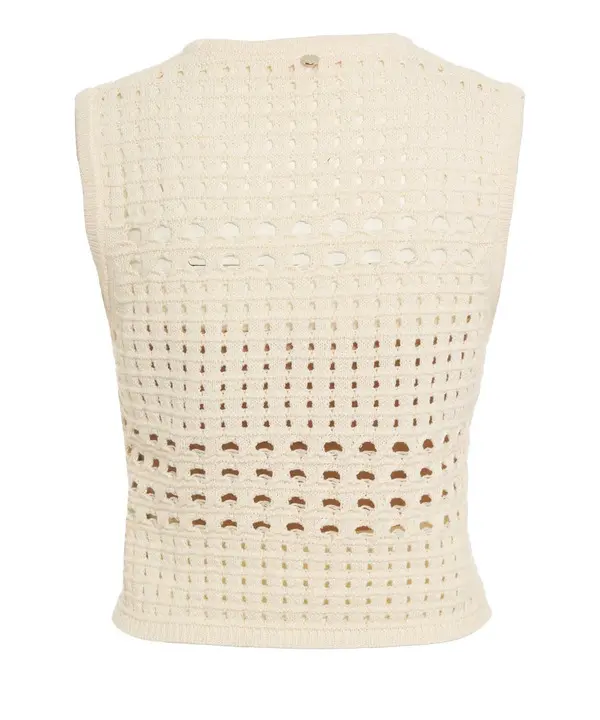 Open-Pointelle Sleeveless Knit Top 1 Image
