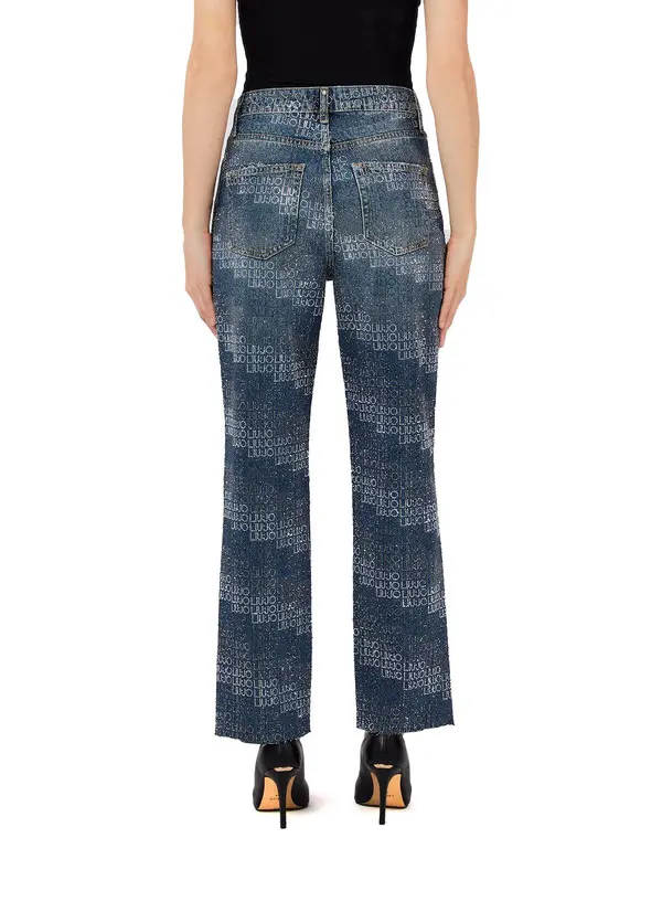 Straight-leg Jeans with Rhinestones 4 Image