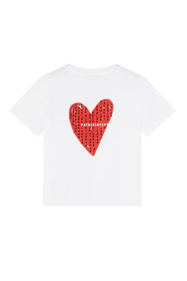Short Sleeve T-Shirt with Red Heart Back Graphic 1 Image