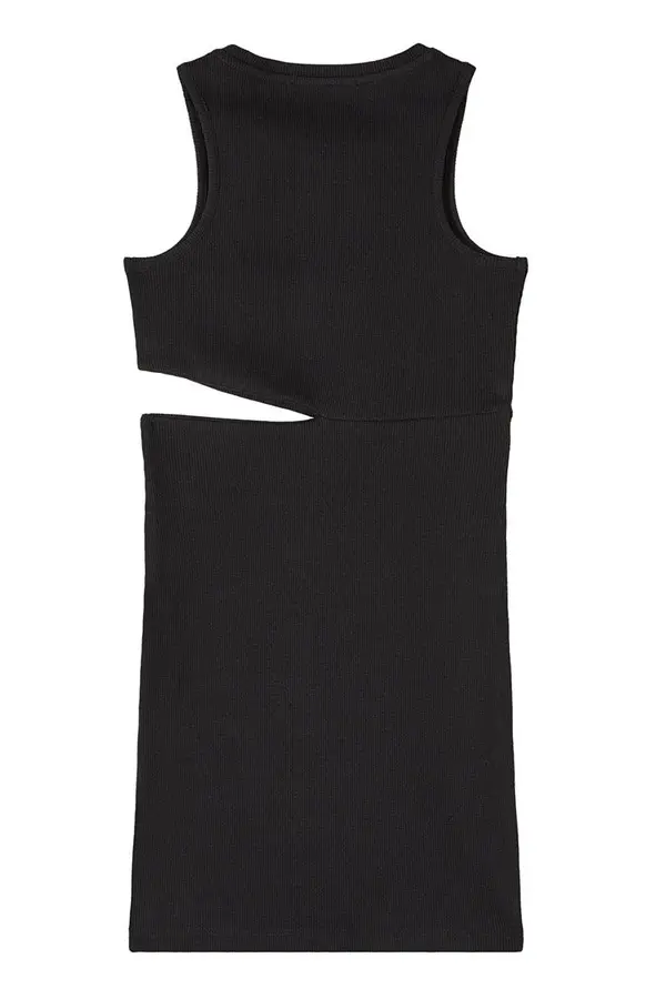 Kids Girls Ribbed Cut-Out Mini Sleeveless Dress 1 Image
