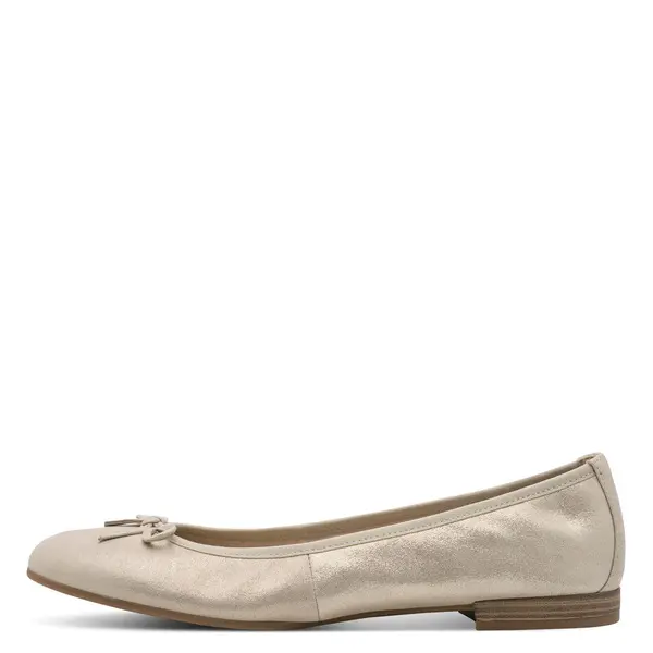 Metallic Round-Toe Ballerina with Bow Detail 2 Image