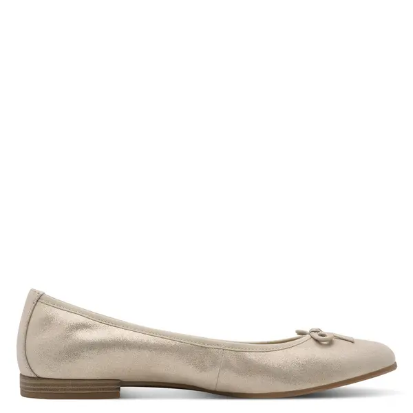 Metallic Round-Toe Ballerina with Bow Detail 5 Image
