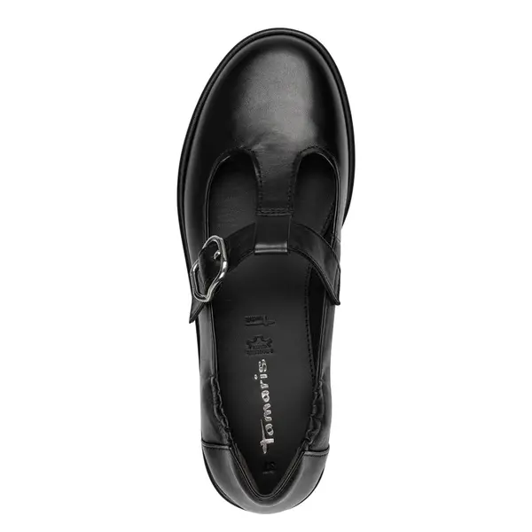 Leather T-Strap Mary Jane Flat Ballerina 2 Image