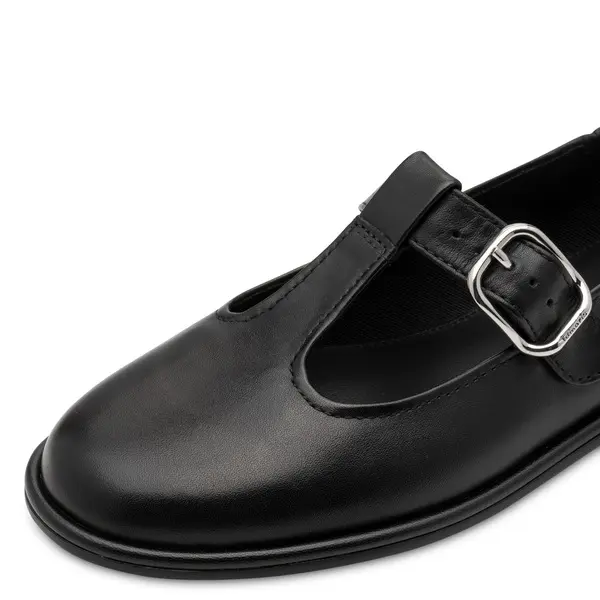 Leather T-Strap Mary Jane Flat Ballerina 5 Image