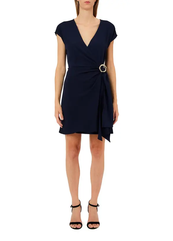 Short Wrap Dress with Bejewelled Detailing 1 Image