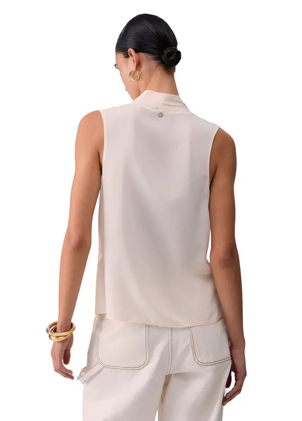 Classic V-neckline Top With An Elegant Tie-front Detail 2 Image