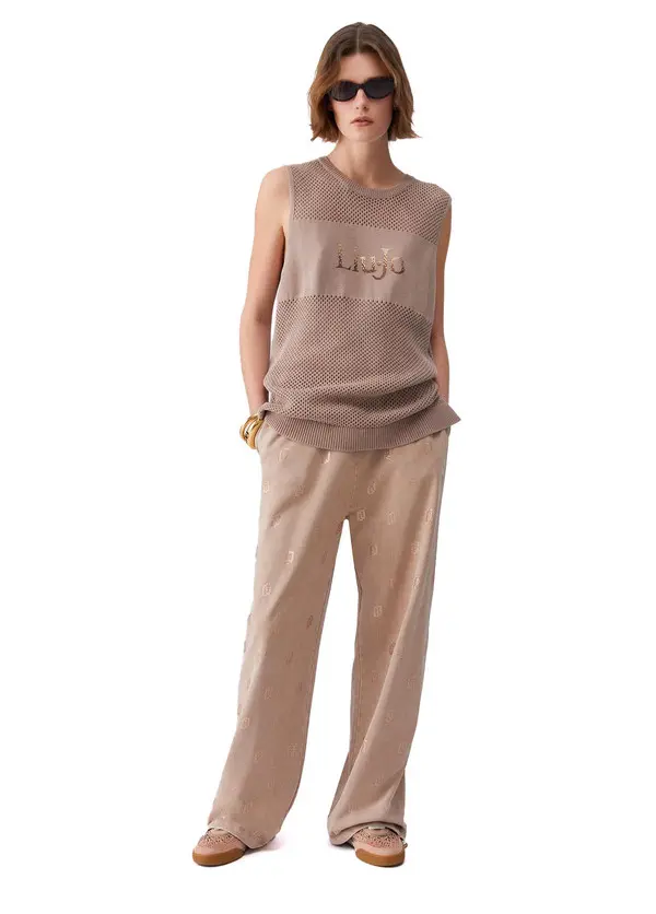 Openwork Sleeveless Knit Top 2 Image