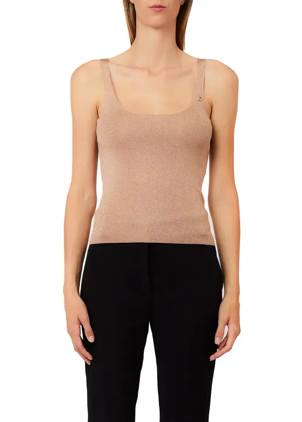 Knit Tank Top with Lurex Inserts 1 Image