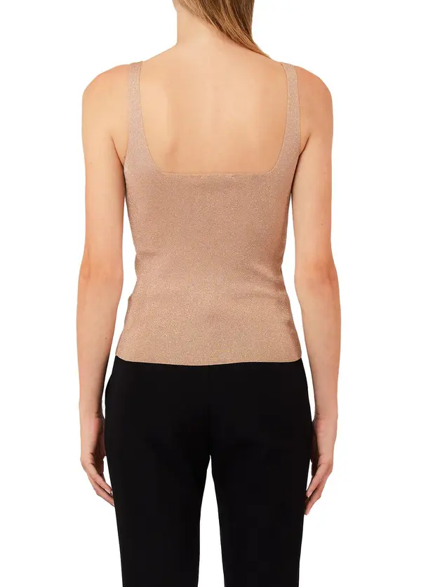 Knit Tank Top with Lurex Inserts 2 Image