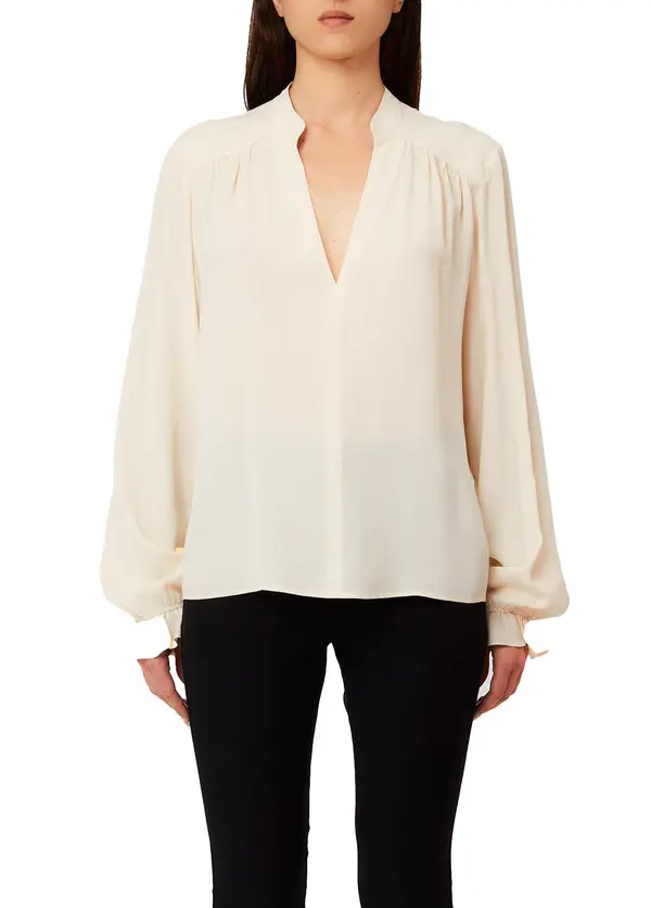 Long Sleeveles V-neck Viscose Blouse 1 Image
