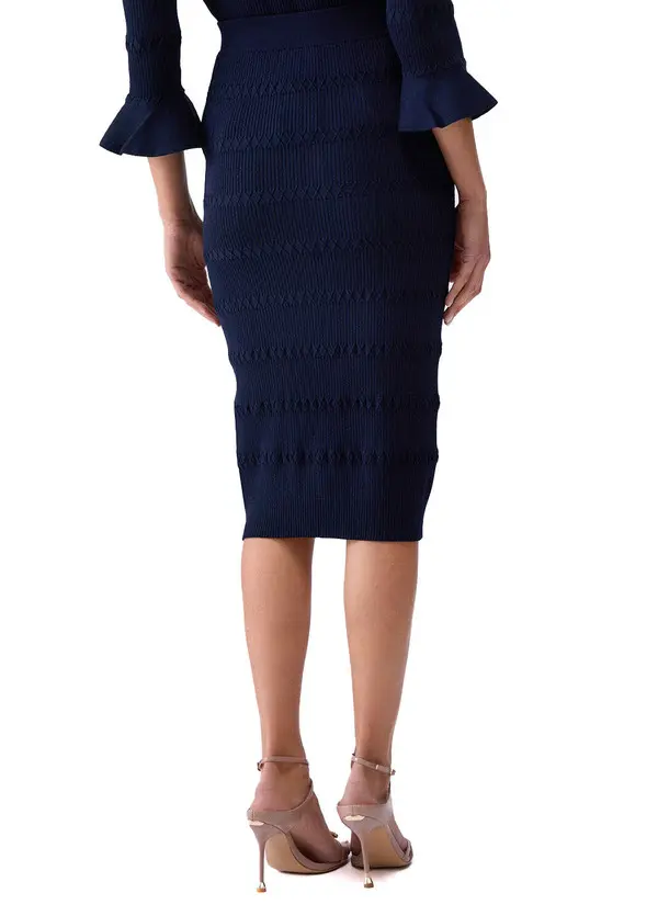 Slim Fit Knit Midi Skirt 1 Image