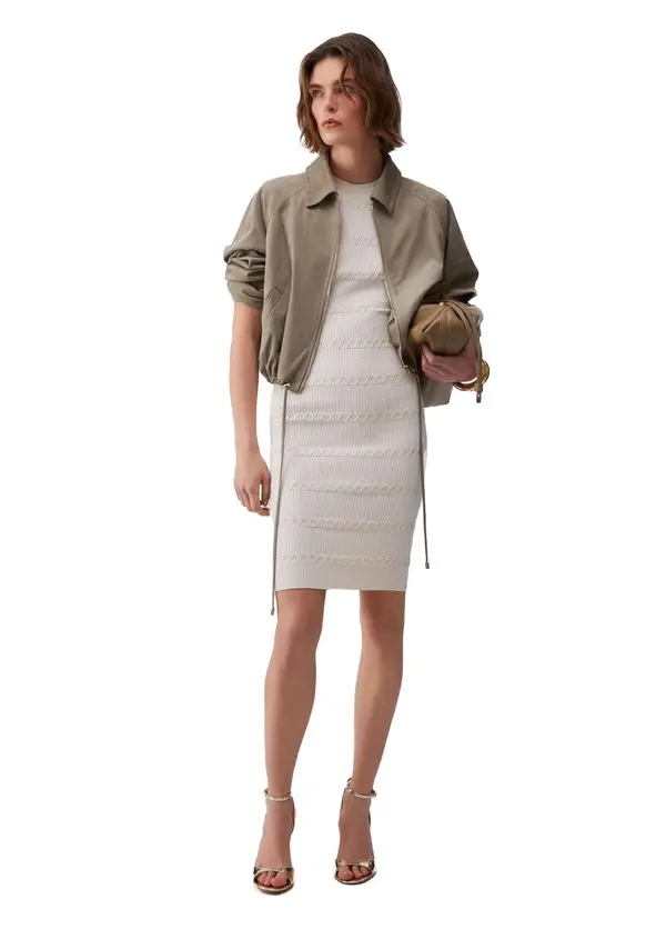 Round Neck Short Knit Dress 2 Image