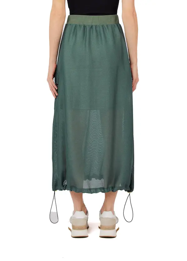 Long Mesh Skirt with Patch Side Pockets 1 Image