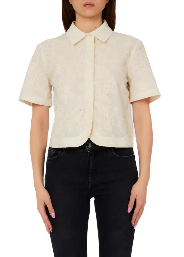 Cotton Muslin Shirt With Embroidery 1 Image