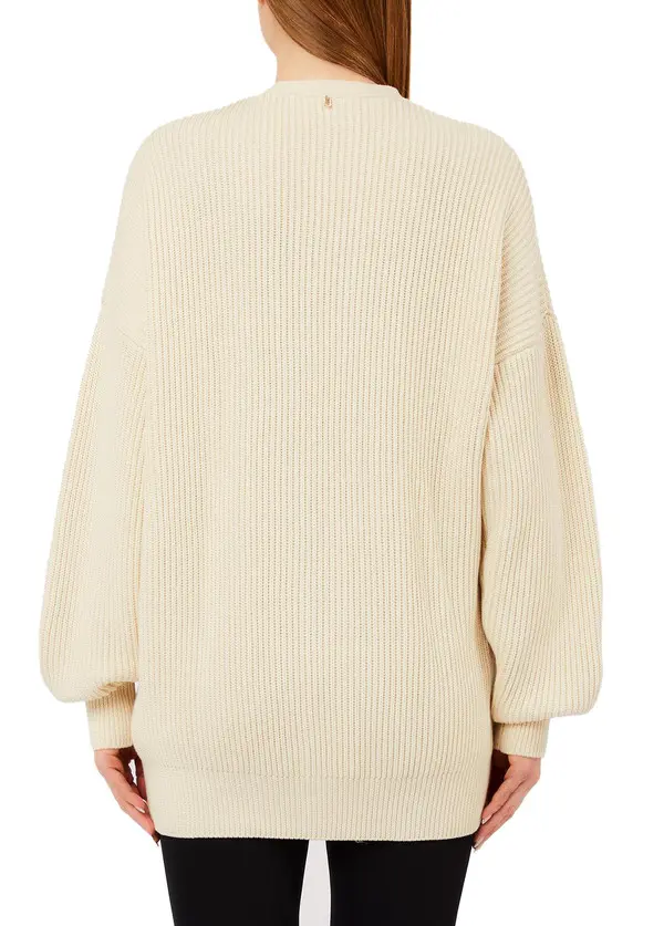 Long Fisherman's Rib Knit Cardigan 2 Image