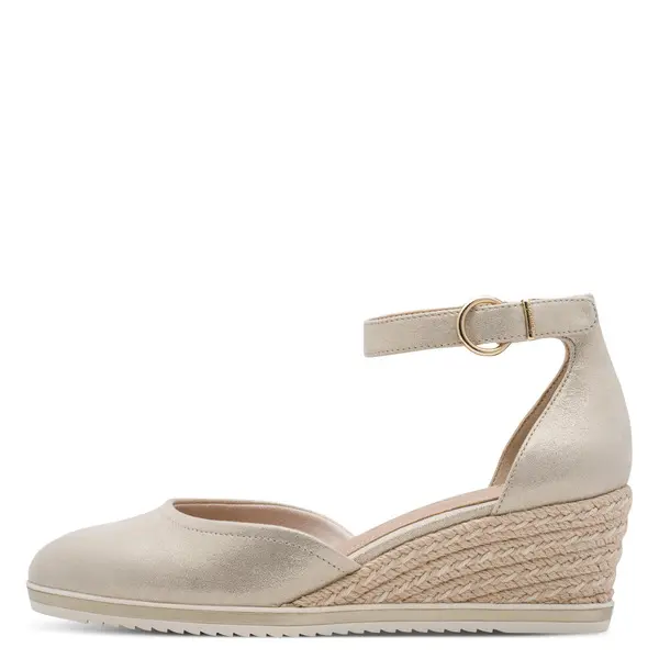Metallic Ankle-Strap Espadrille Wedge Pump 5 Image