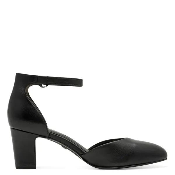 Classic Leather Ankle-Strap Block Heels Pump 1 Image