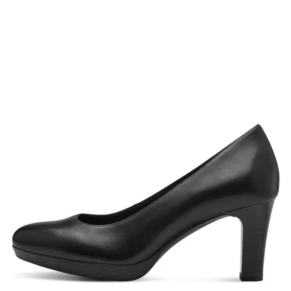 Leather Platform Round Toe Leather Pump 1 Image