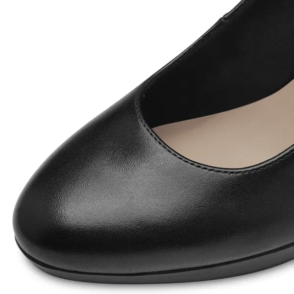 Leather Platform Round Toe Leather Pump 4 Image