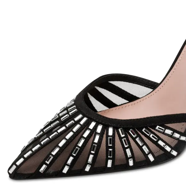 Mesh Jewel-Embellished Stiletto Pumps 5 Image