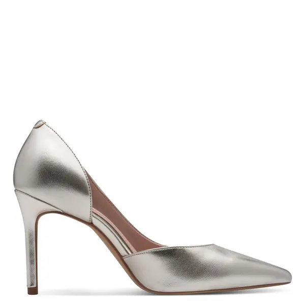 Metallic Leather D'Orsay Stiletto Pumps 2 Image