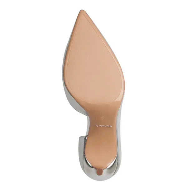 Metallic Leather D'Orsay Stiletto Pumps 3 Image