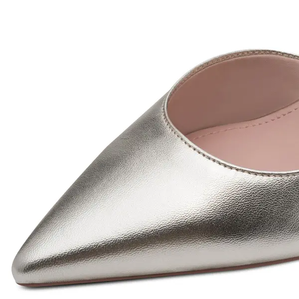 Metallic Leather D'Orsay Stiletto Pumps 5 Image