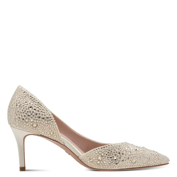 Crystal-Embellished Heeled D'Orsay Pumps 2 Image