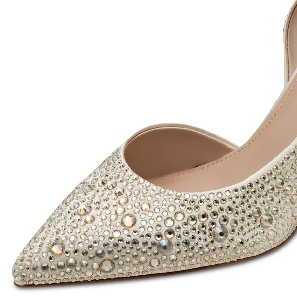 Crystal-Embellished Heeled D'Orsay Pumps 4 Image