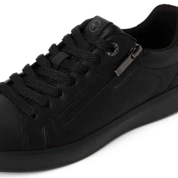Minimalist Leather Sneakers with Zipper 3 Image
