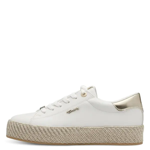 Leather Espadrille Platform Sneakers 1 Image