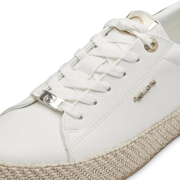 Leather Espadrille Platform Sneakers 3 Image
